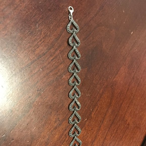 QVC Suspicion Sterling Marcasite Heart Bracelet - Picture 3 of 9